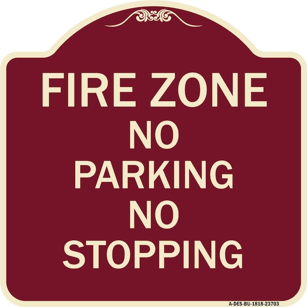 No Parking No Stopping Heavy-Gauge Aluminum Architectural Sign, 18" x 18", BU-1818-23703